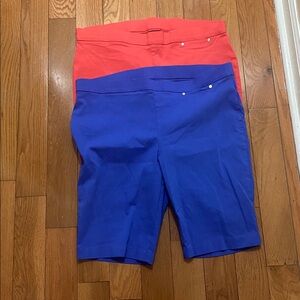 Rafaella Women's Red and Blue Bermudas